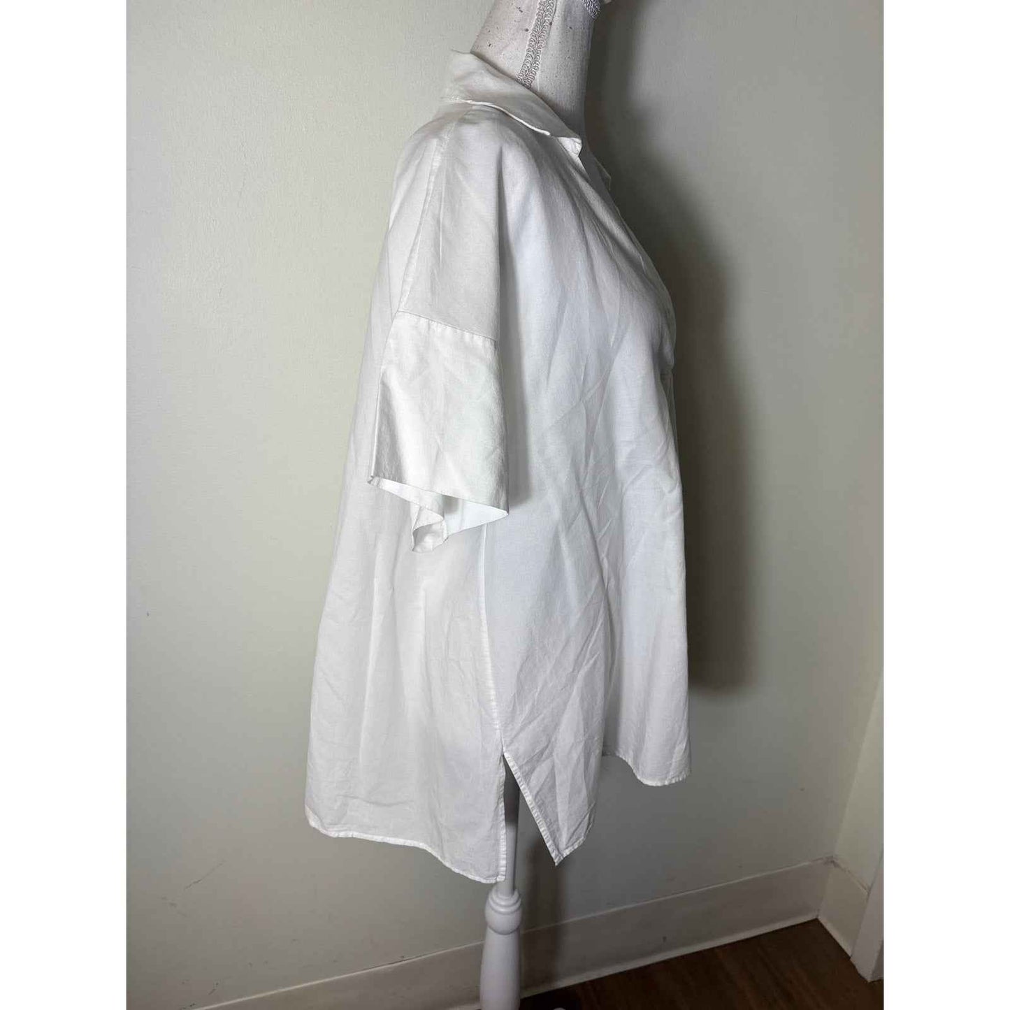 COS V Neck Short Sleeve Oversized Shirt Sz M