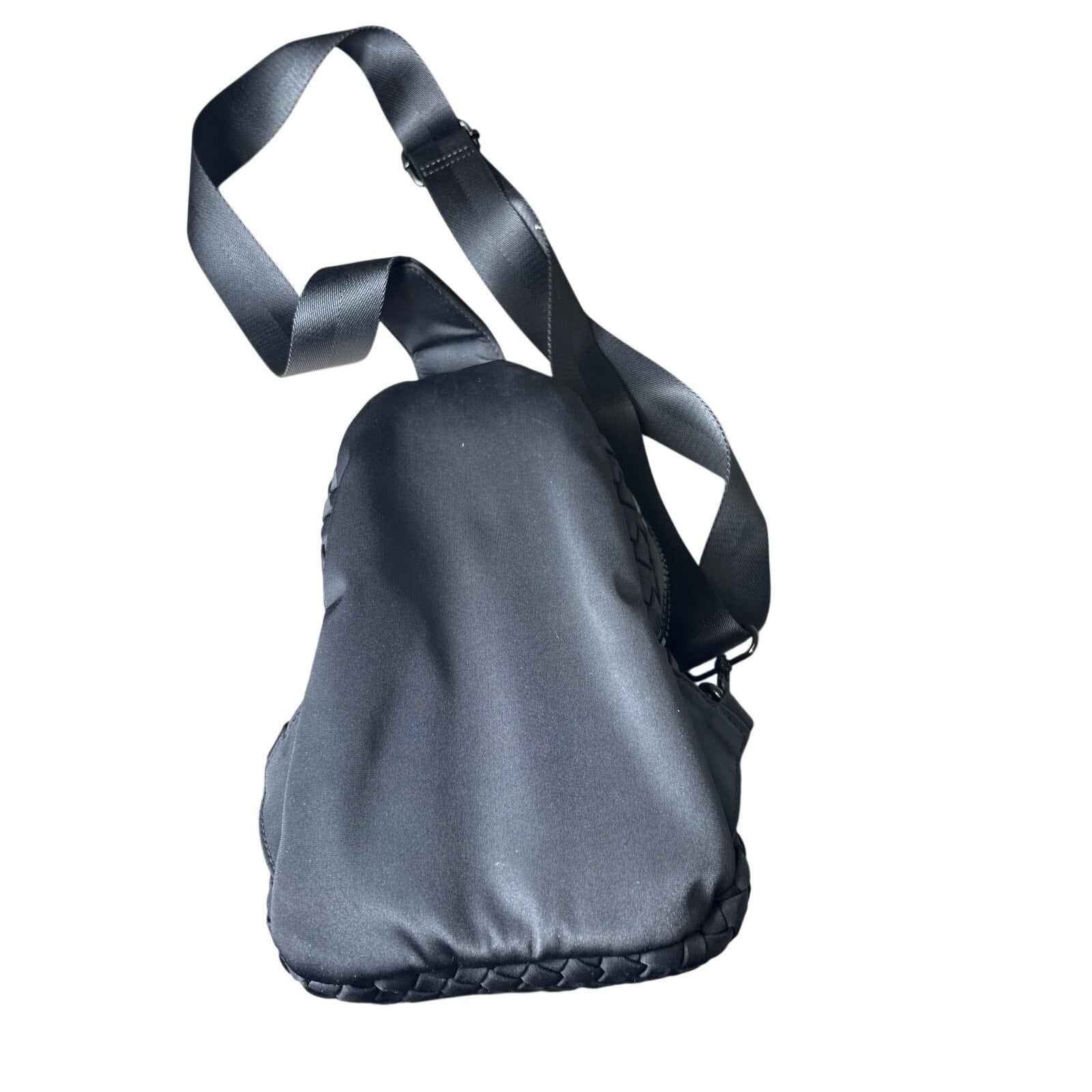 sol and Selene Black Woven Mini Crossbody Backpack