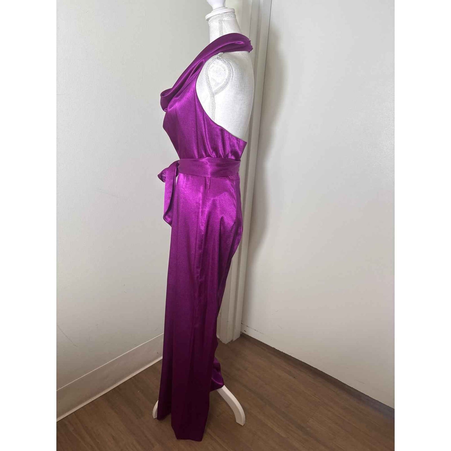 Aidan by Aidan Mattox Fushia Backless Jumpsuit Sz 6
