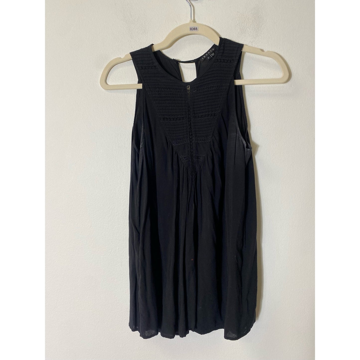 Theory Black Sleeveless Shirt Sz S