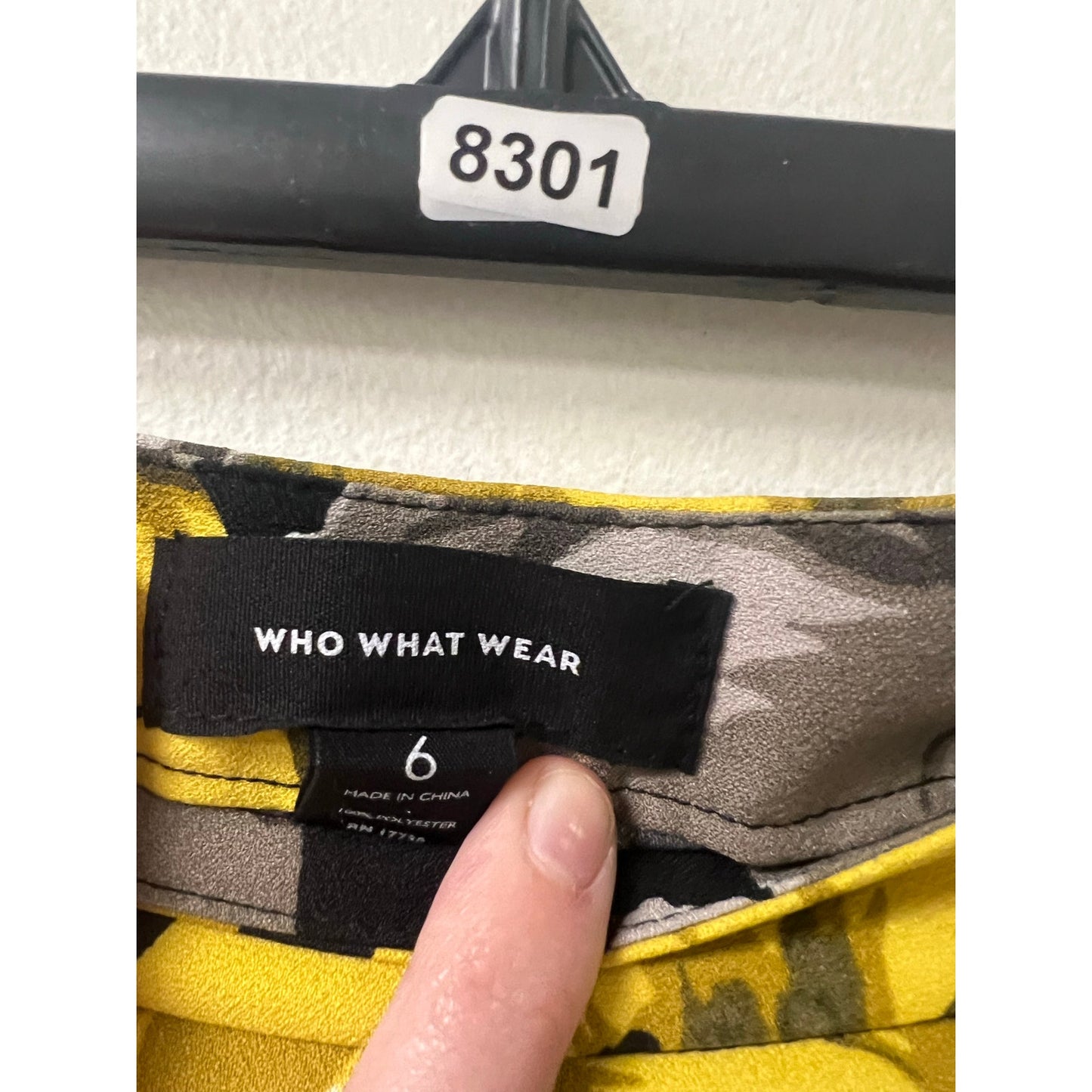 Who What Wear Yellow Gray Black White Knee Length Skirt Sz 6