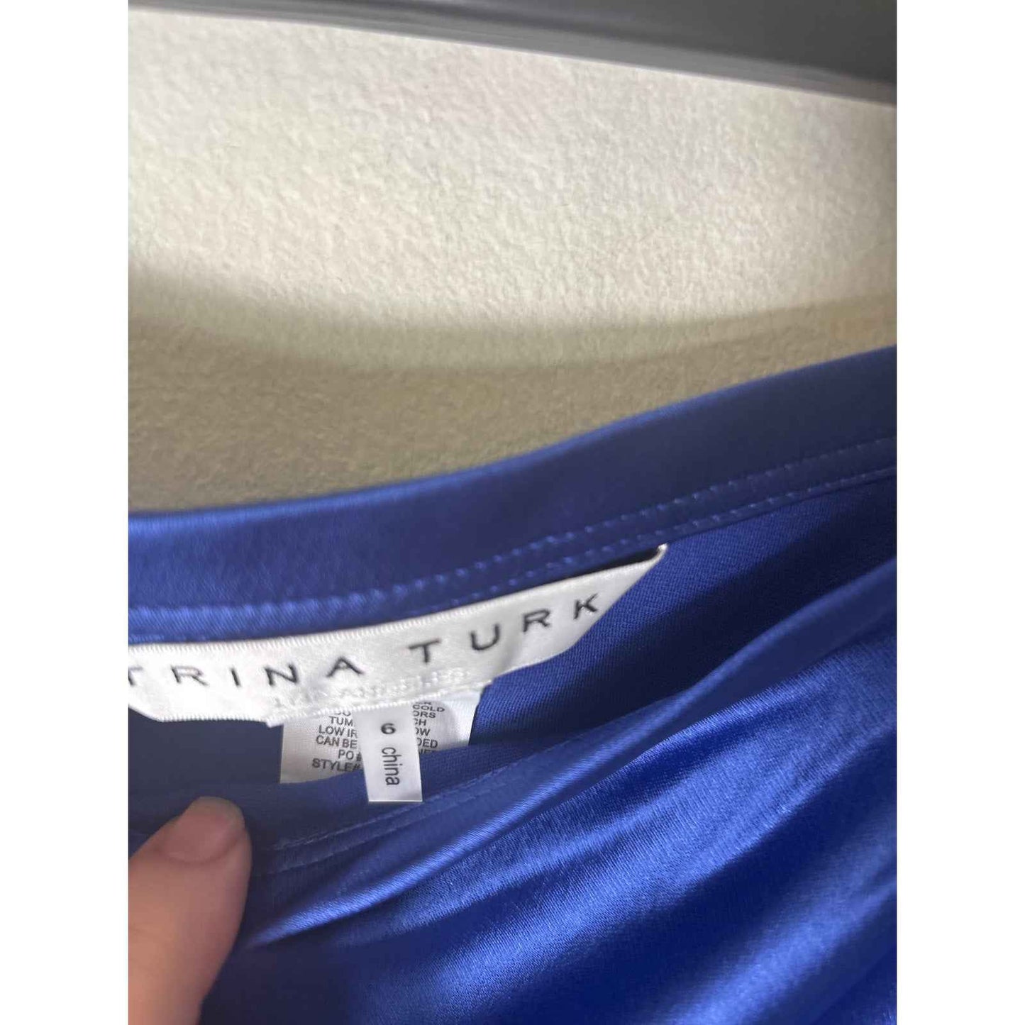 Trina Turk Cobalt Blue Side Zip Long Column Skirt Sz 6