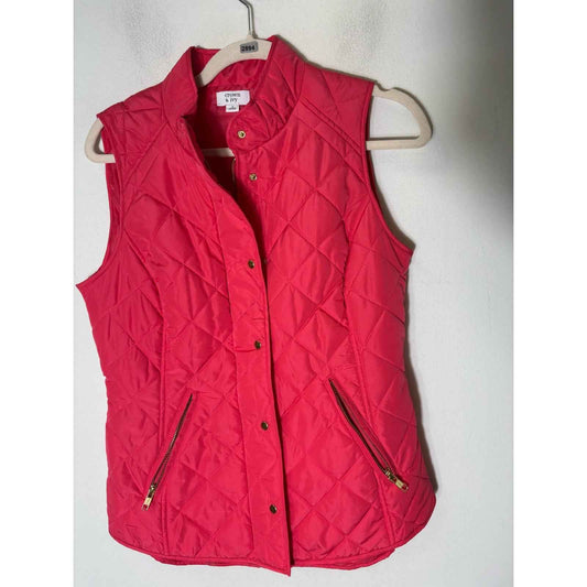 Crown & Ivy Coral Quilted Vest Sz S