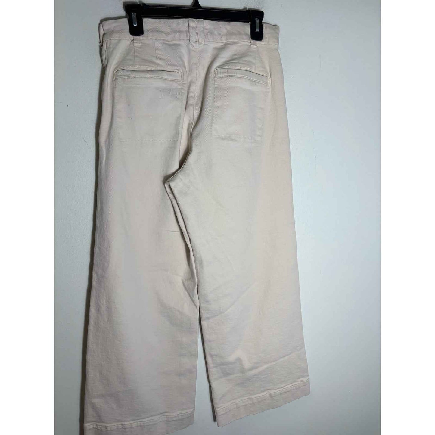 Pilgro Cream Colored Cotton Blend Denim Like Wide Leg Pants Sz 30