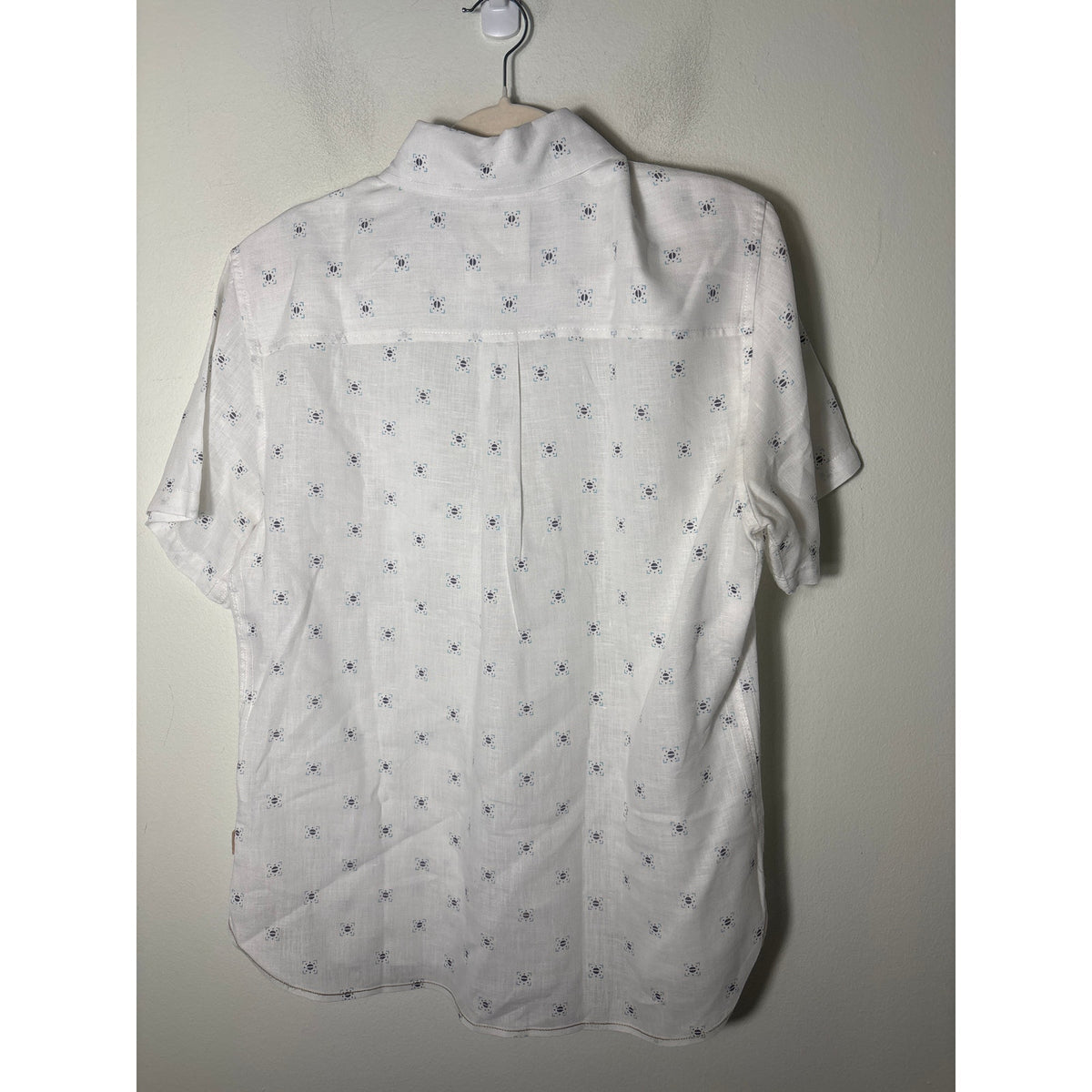 Men's Surfside White and Blue Linen Shirt Sz M