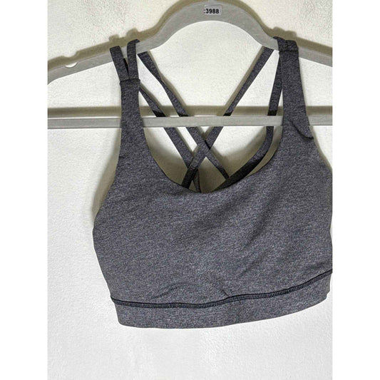Lululemon Gray Criss Cross Athletic Sports Bra Sz 6