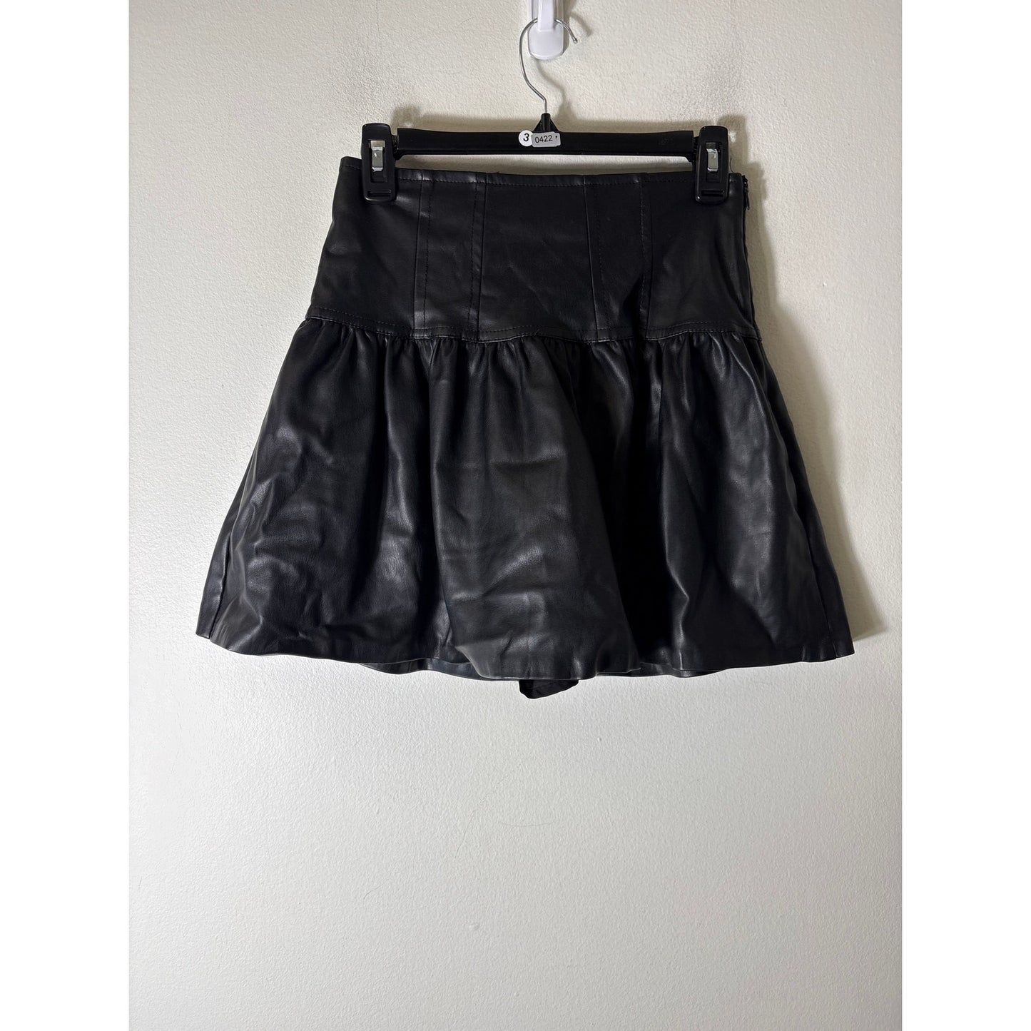 Fabrik Black Faux Leather Mini Skirt Sz S