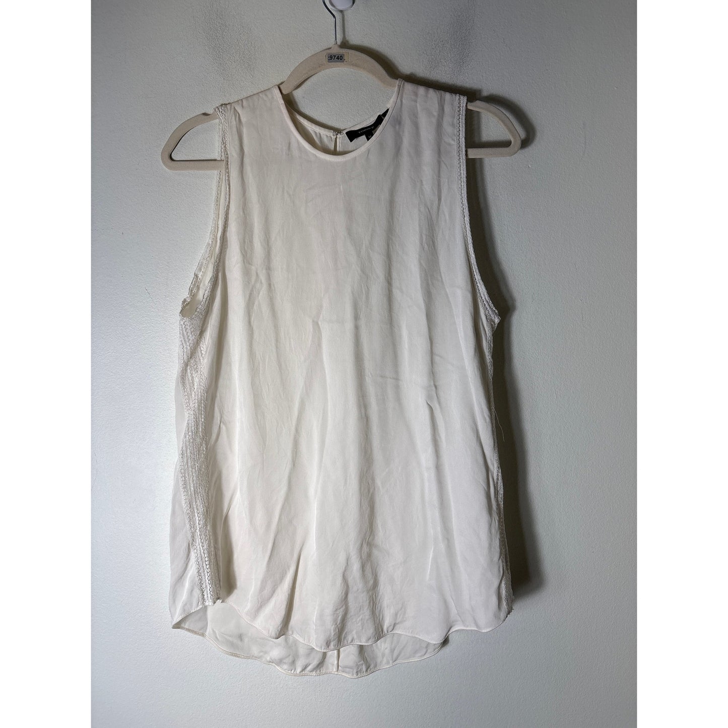 Theory Off White Sleeveless Silk Tank Sz M
