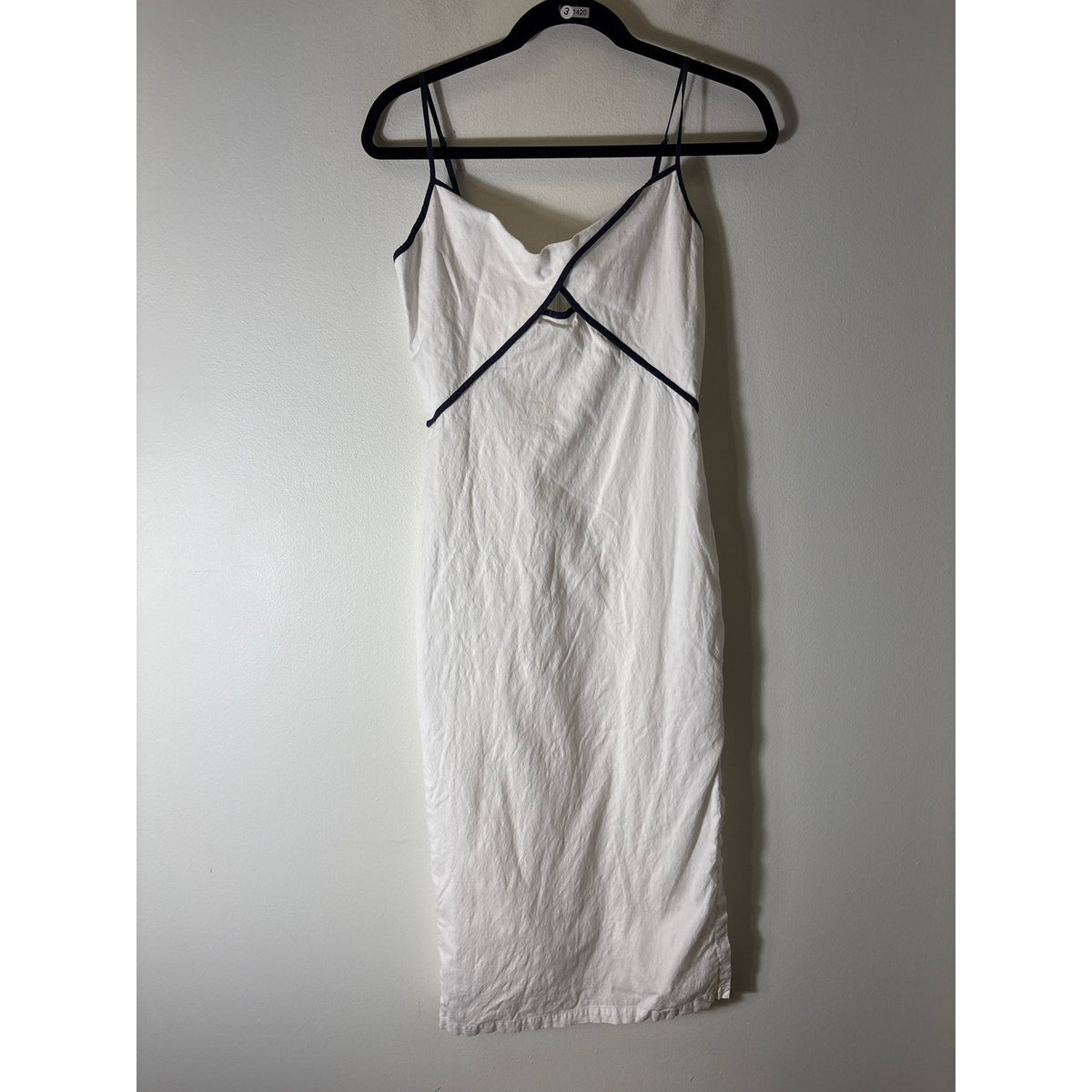 Reiss White Spaghetti Strap Key Hole Bodycon Maxi Dress sz 4