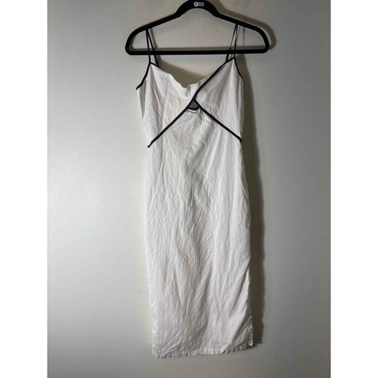 Reiss White Spaghetti Strap Key Hole Bodycon Maxi Dress sz 4