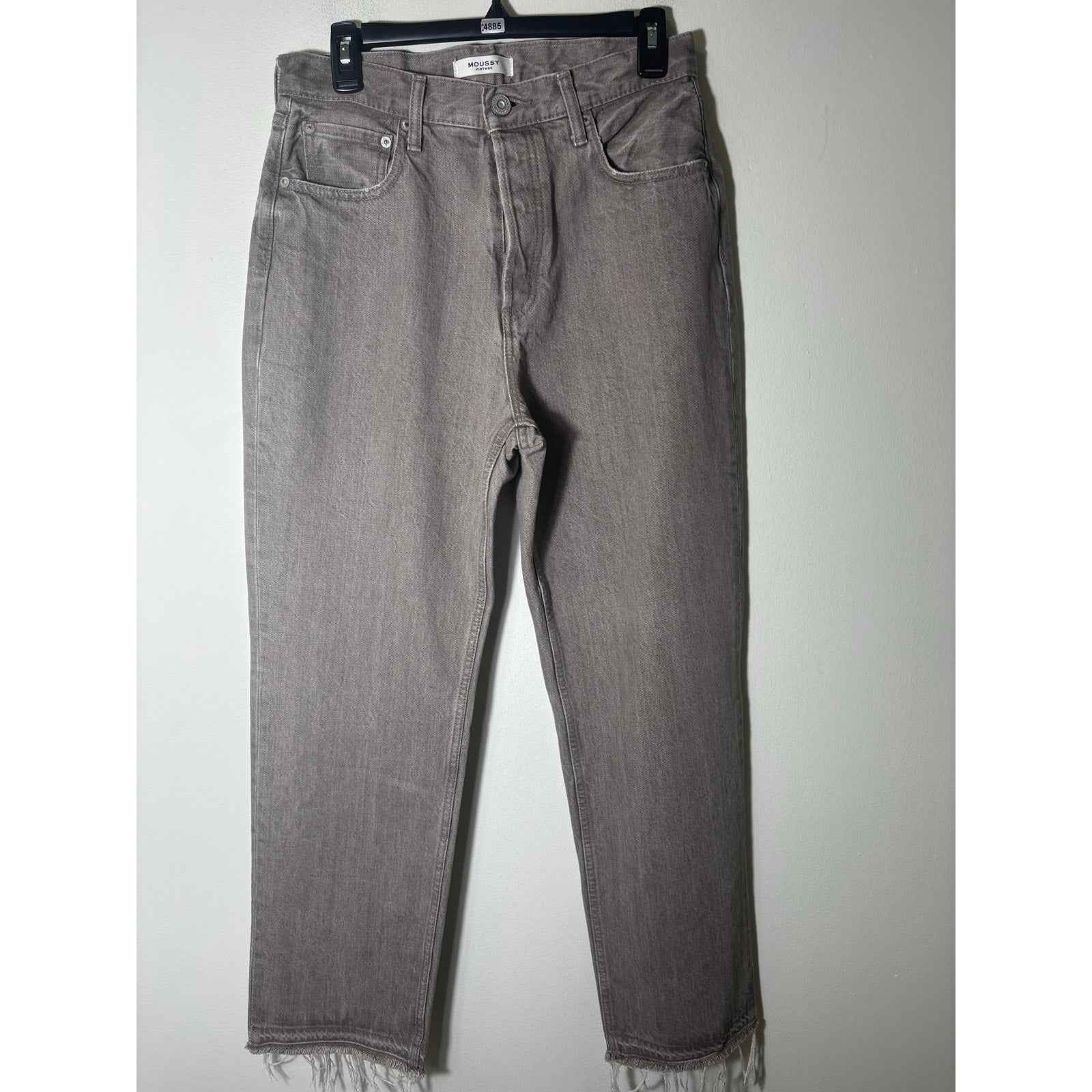 Moussy Vintage Brownish Gray Button Fly Straight Leg Jeans Sz 27