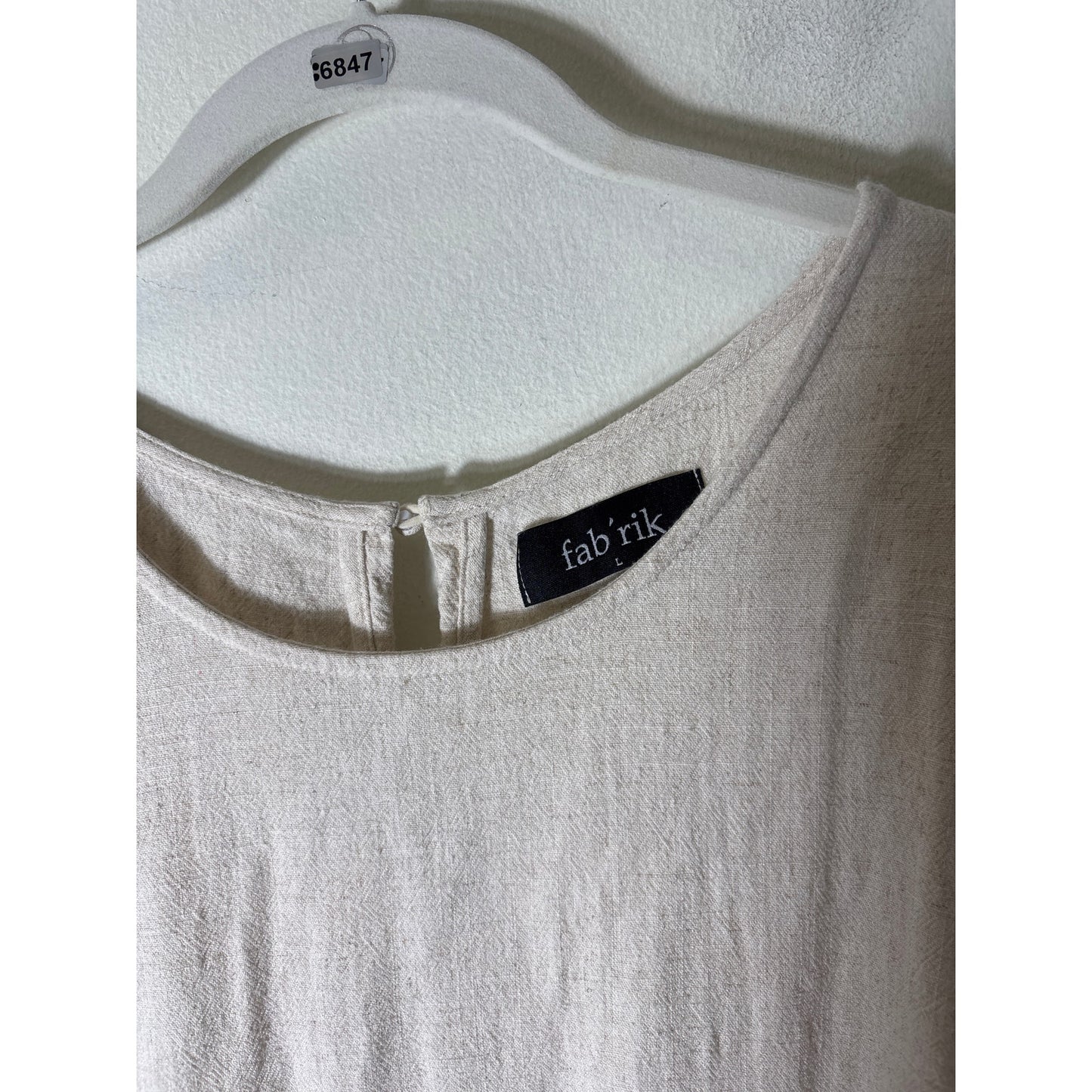 Fabrik Beige Linen Boxy Top Sz L