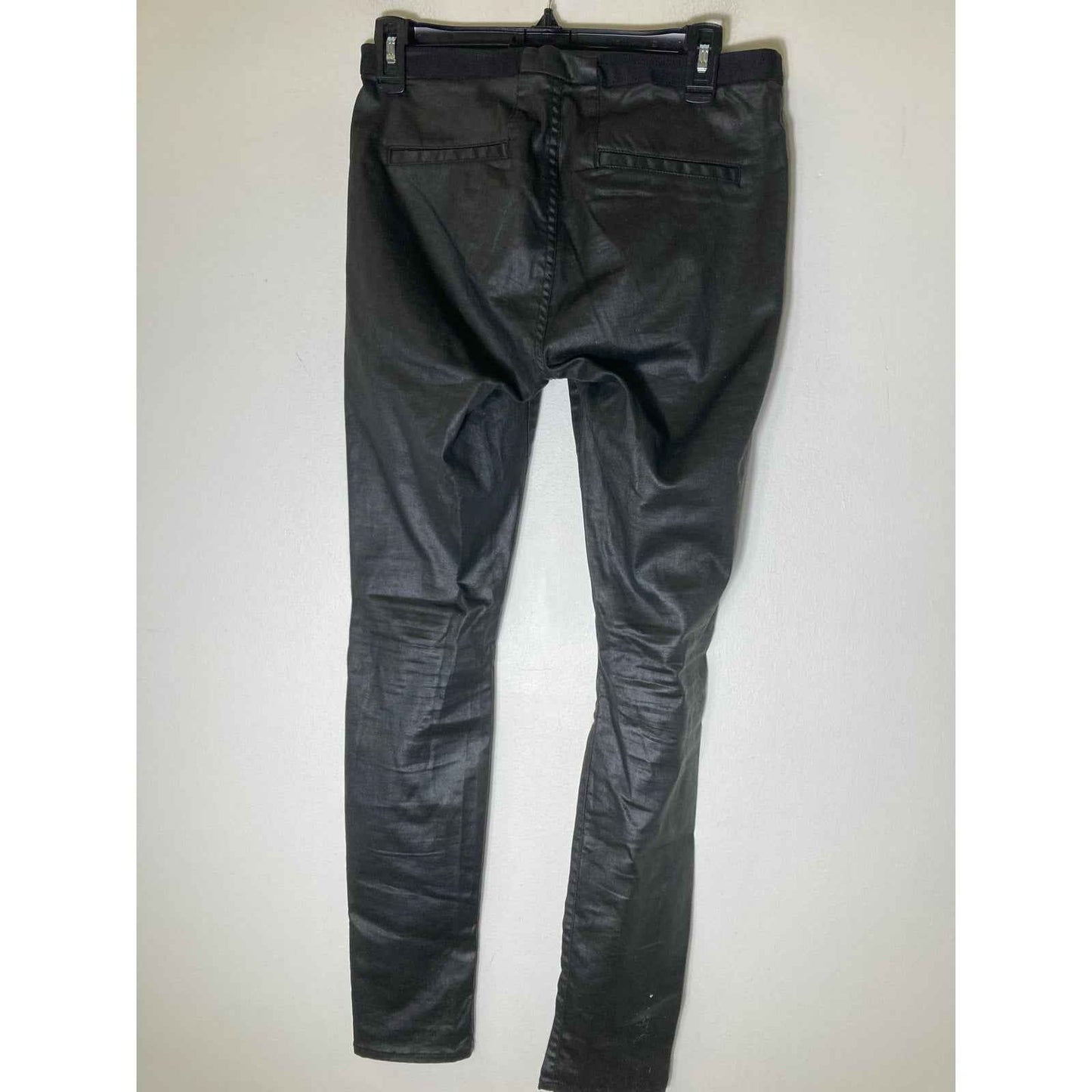 Helmut Lang Chocolate Pull On Faux Leather Pants Sz 28