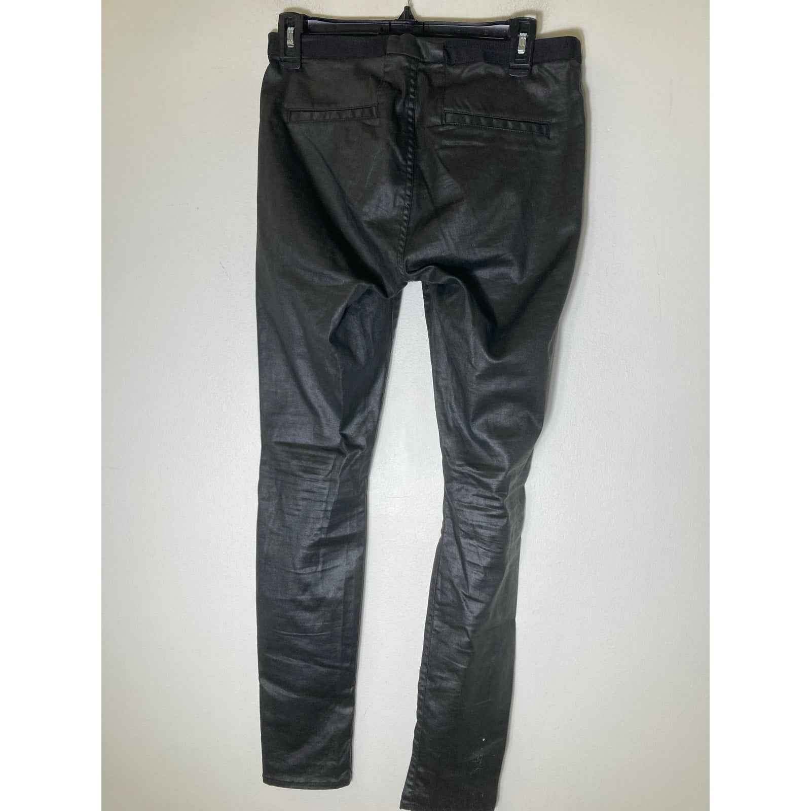 Helmut Lang Chocolate Pull On Faux Leather Pants Sz 28