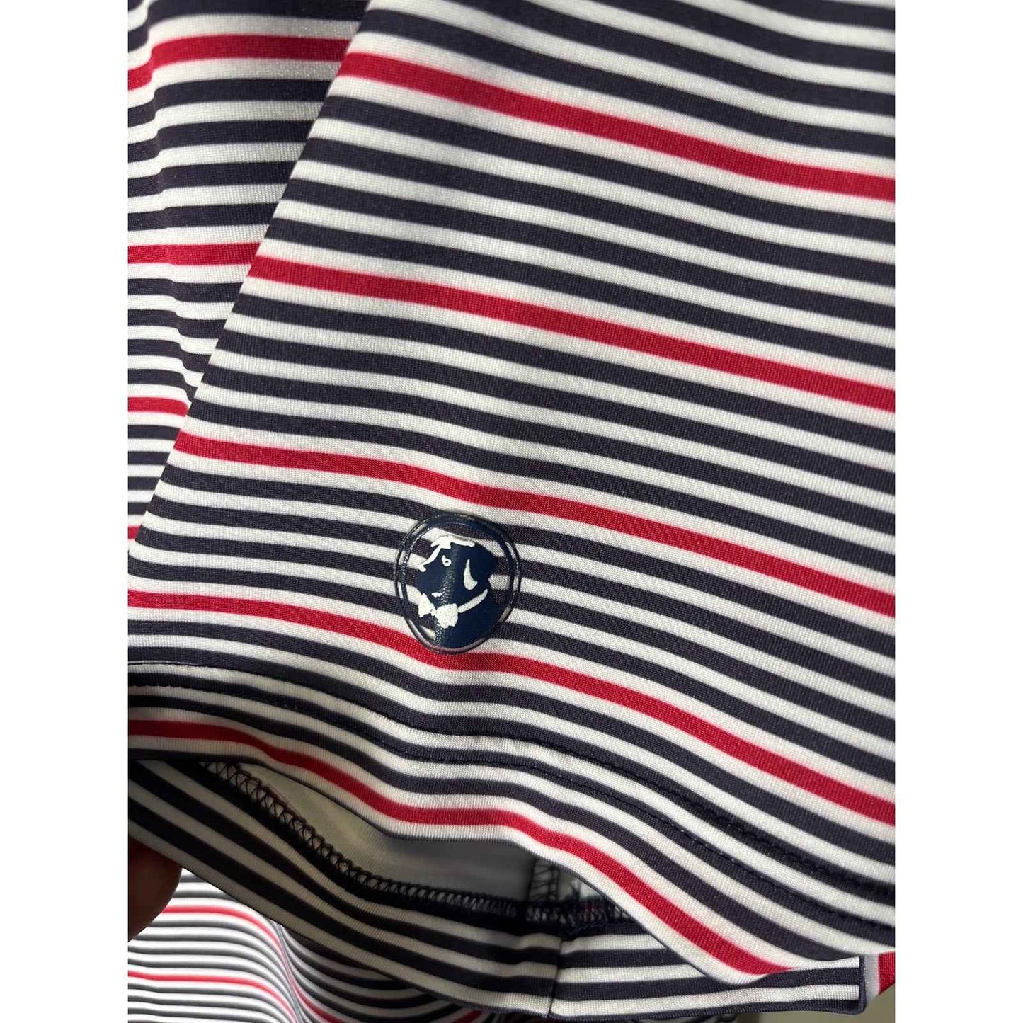Men's Southern Proper Red White & Blue Striped Golf Shirt Sz XL