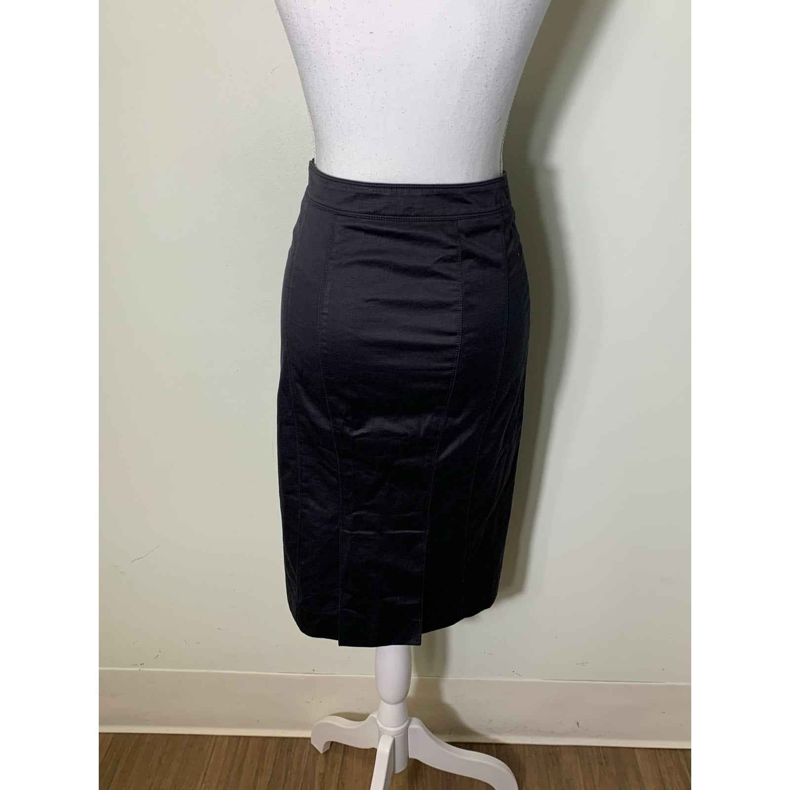 Burberry London Black Cotton Midi Pencil Skirt Sz ITA 36