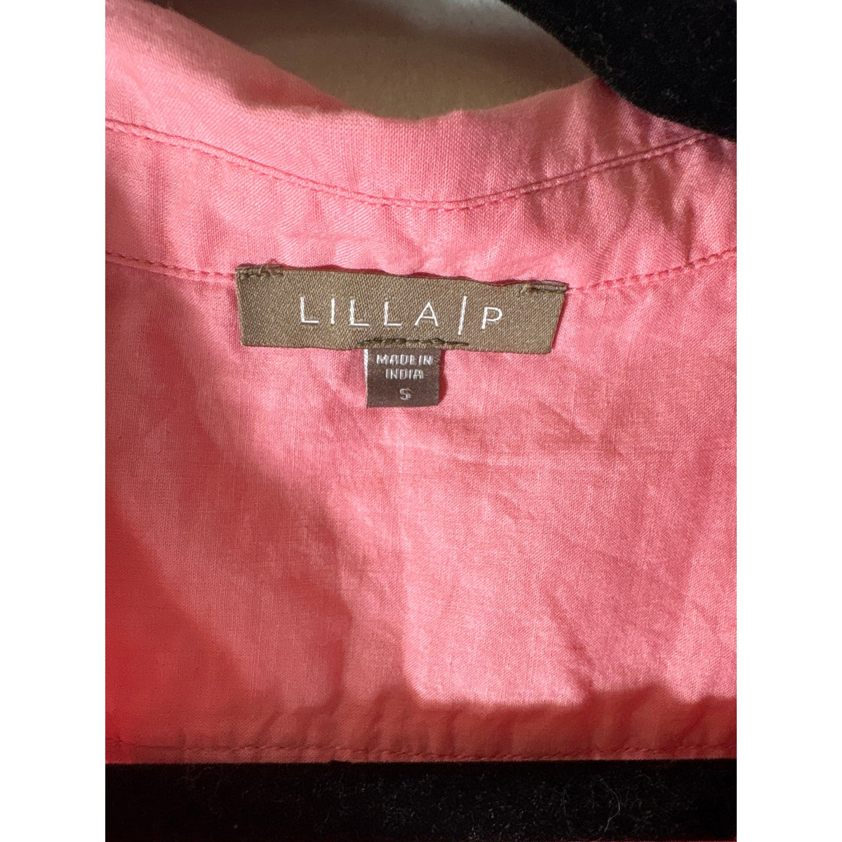 Lilla P Pink Sleeveless Cropped Button Up Shirt Sz S