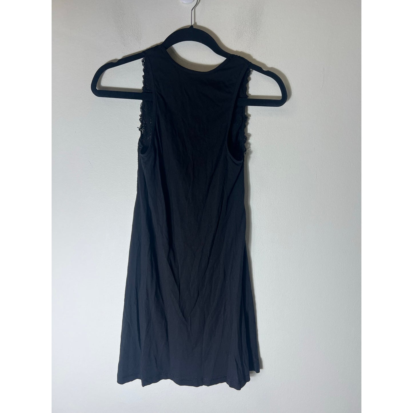 B. Up Black Lace and Cotton Knee Length Nightgown Sz S