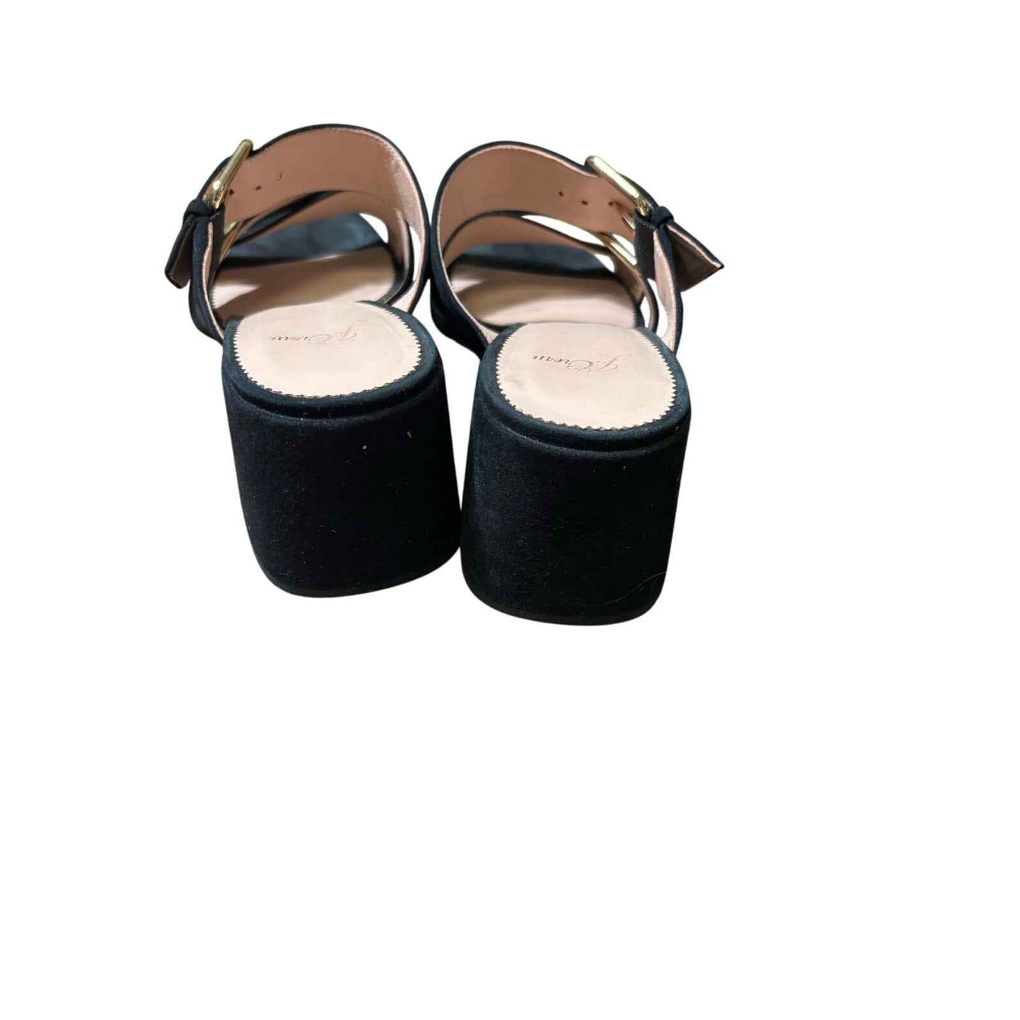 J.Crew Back Suede Criss Cross Gold Buckle Sandals Sz 9.5