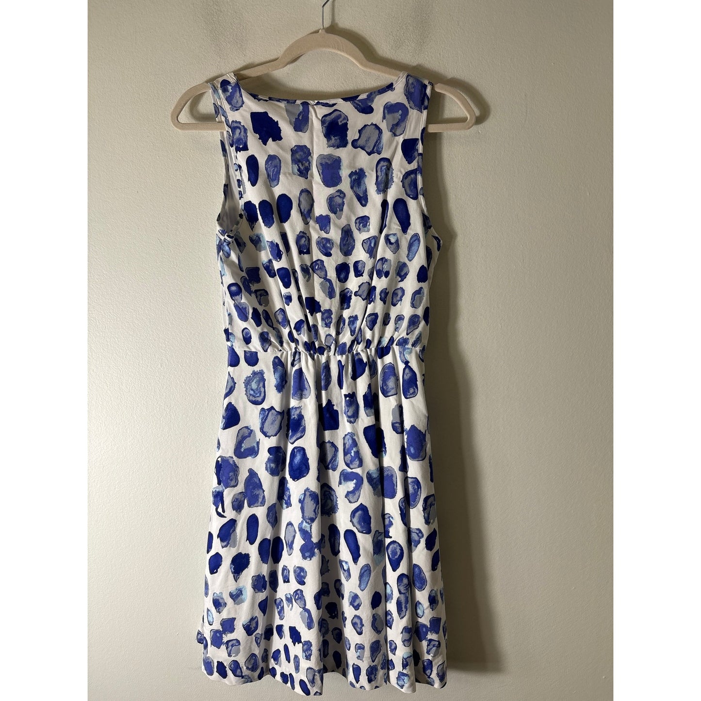 Gap White With Blue Dot Mini Sleeveless Dress Sz XS