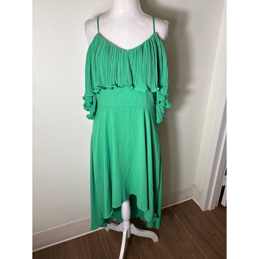 NWT Halston Heritage Jade Green Draped Midi Dress Sz 8