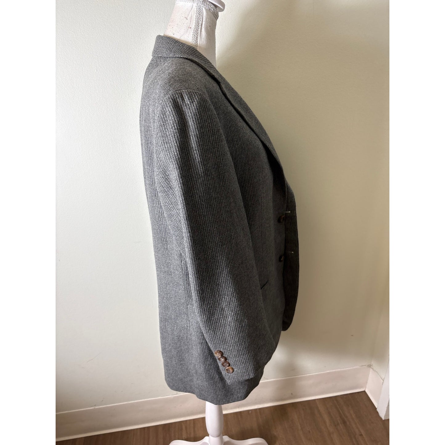 Men's Plainclothes Gray Wool and Cashmere Long Sleeve Winter Blazer Sz 40