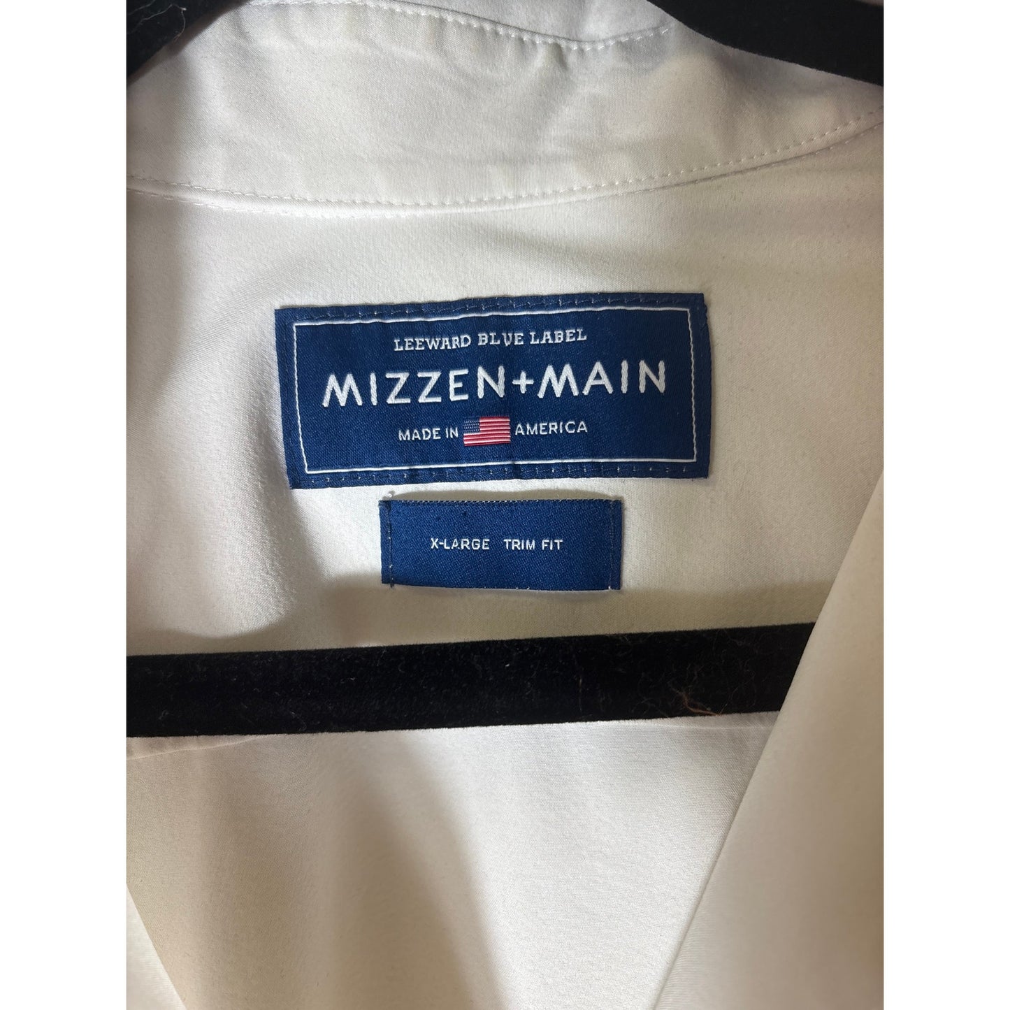 Men's Mizzen + Main Dark White Long Sleeve Button Up Dress Shirt Sz XL