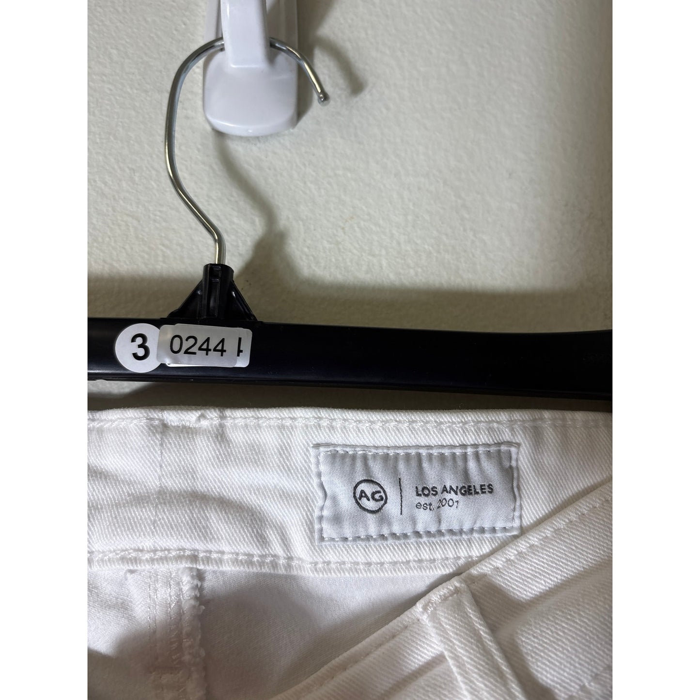 AG White "Mari Crop" High Rise Slim Straight Denim Jean Sz 27