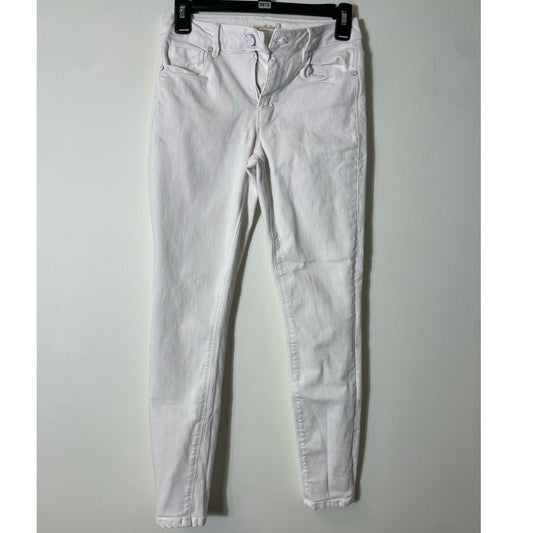 Unpublished Anthropologie White Mid Rise Skinny Jeans Sz 25/3