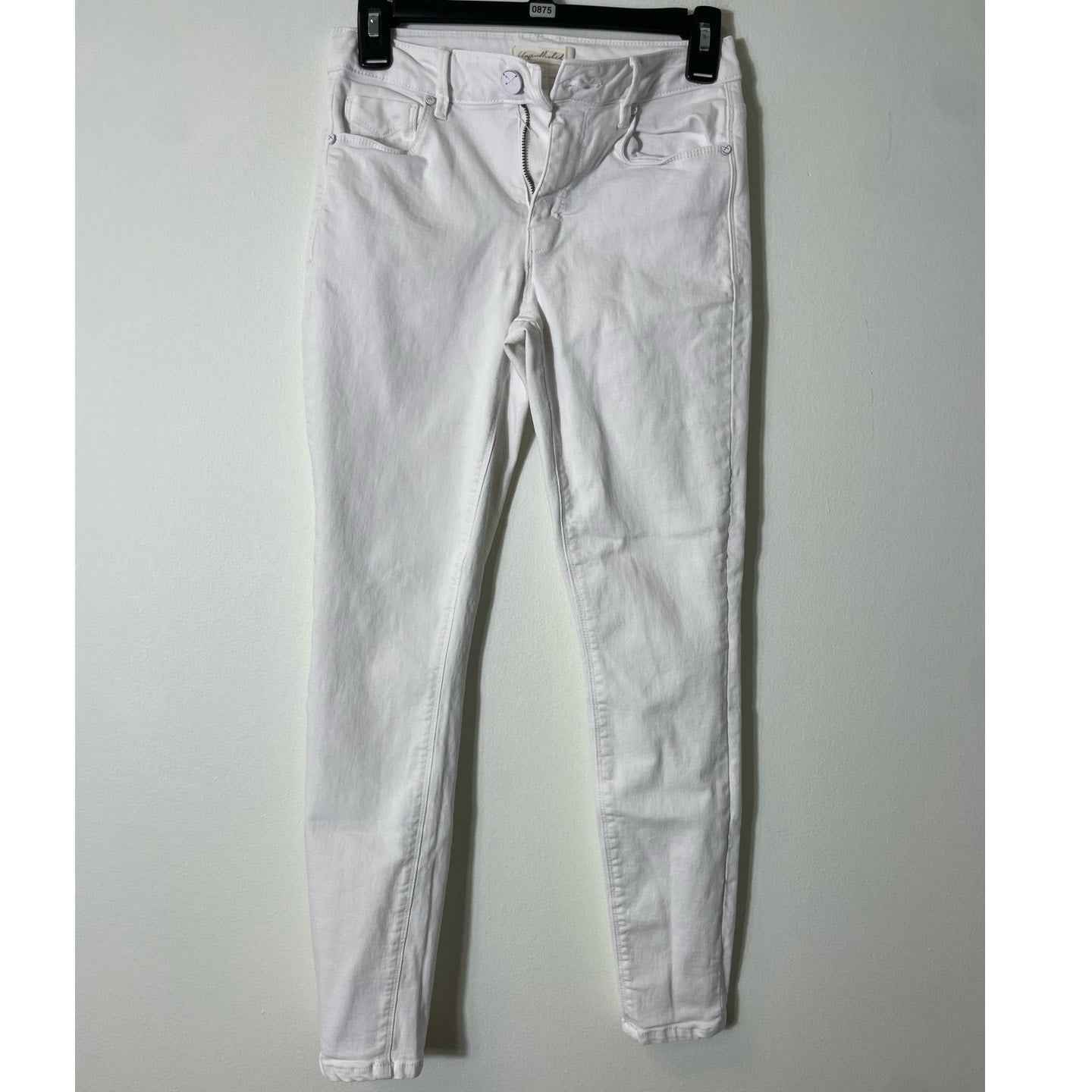 Unpublished Anthropologie White Mid Rise Skinny Jeans Sz 25/3