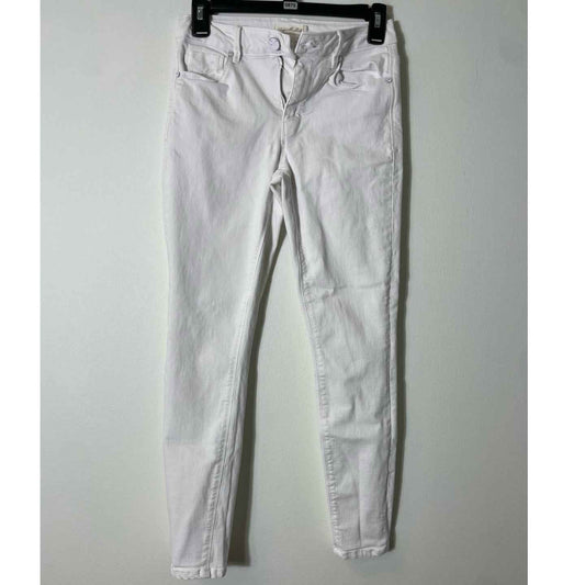 Unpublished Anthropologie White Mid Rise Skinny Jeans Sz 25/3