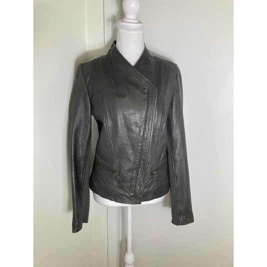 Whetblu Gray 100% Leather JAcket Sz M