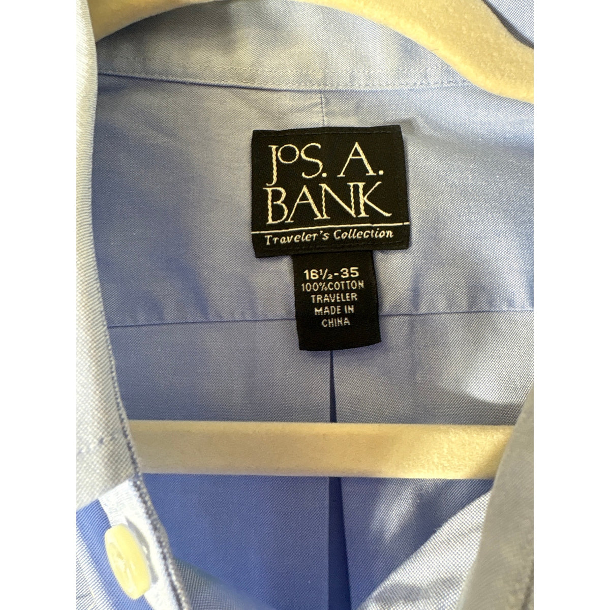 Jos. A Bank Cotton Light Blue Long Sleeve Button Down Shirt Sz 16.5-35