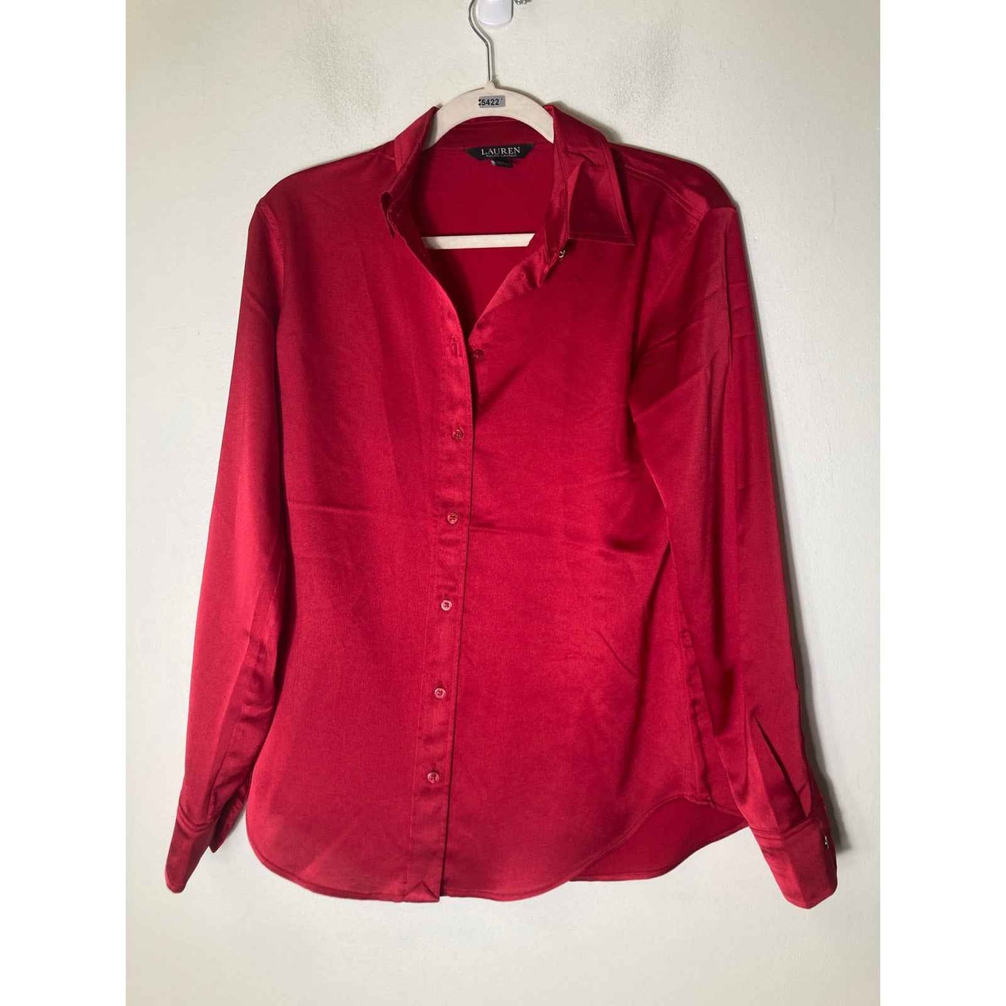 Lauren Ralph Lauren Crimson Red Long Sleeve Button Up Shirt Sz S