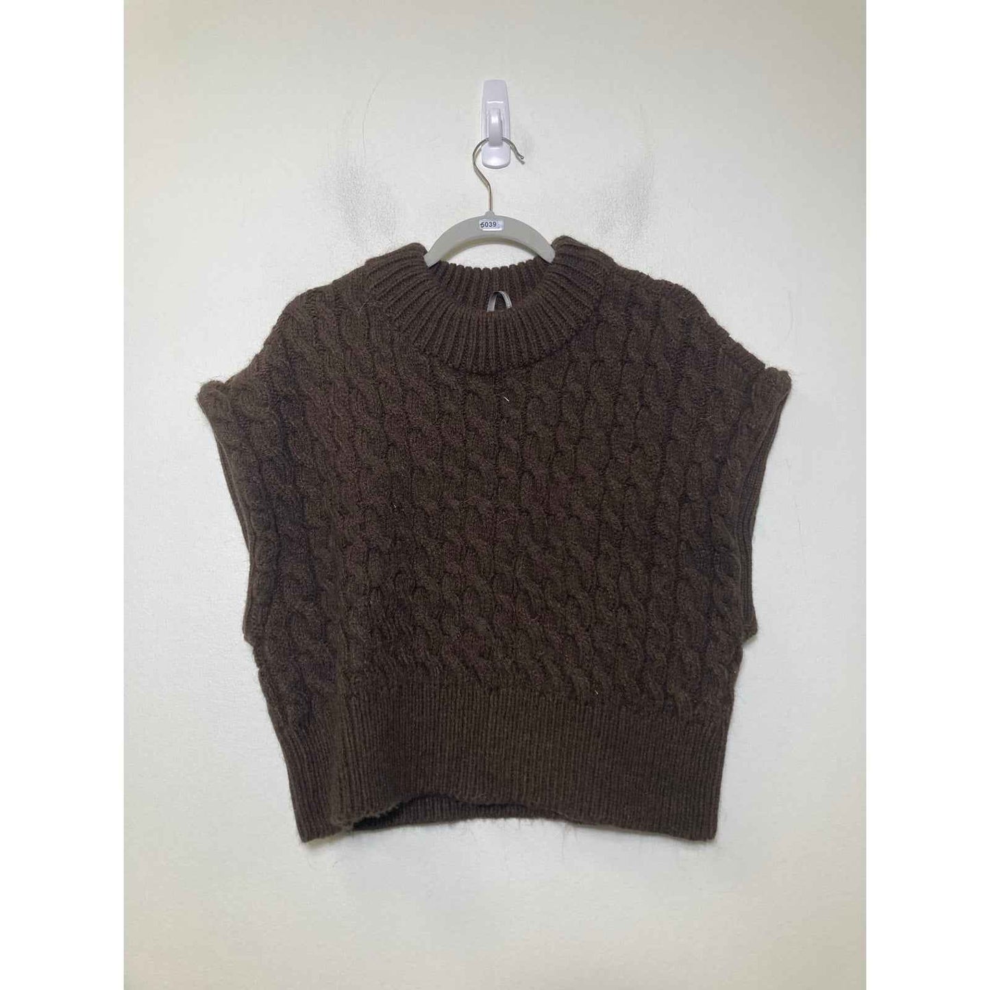 Anthropologie Brown Cable Knit Sweater Top Sz S