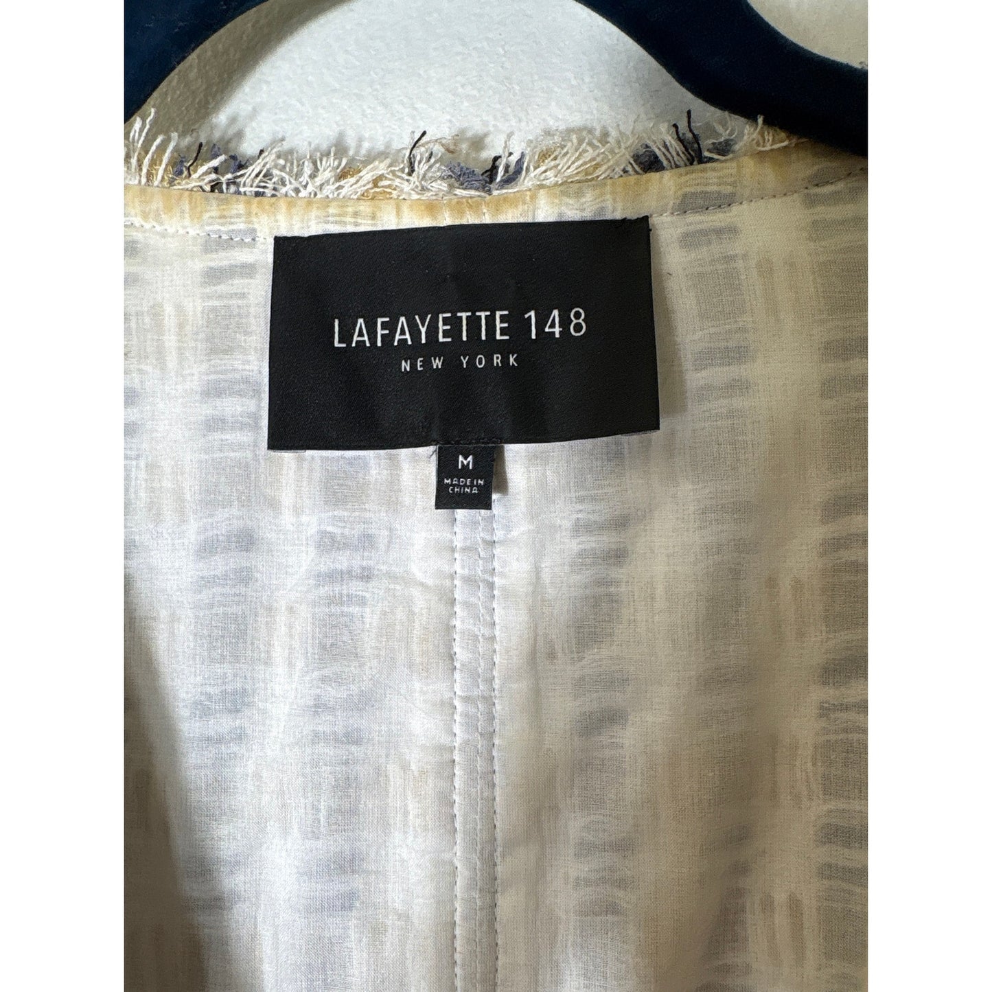 Lafayette 148 Gold and Blue Long Sleeve Jacket Sz M