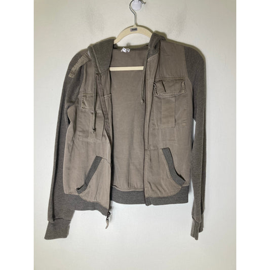 Splendid Green Zip Up Cardigan sz s