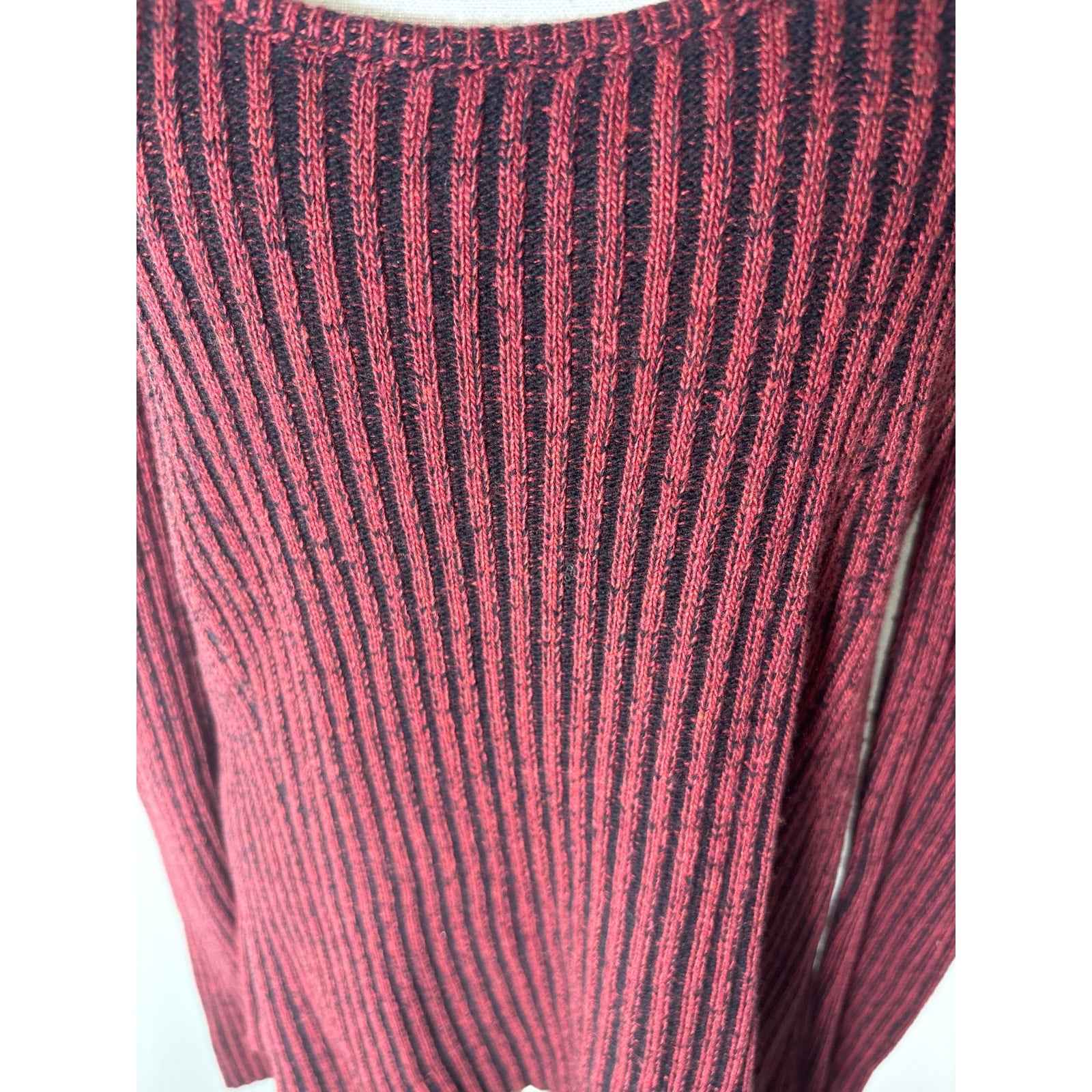 Proenza Schouler Black and Red Scoop Neck Sweater Sz XL
