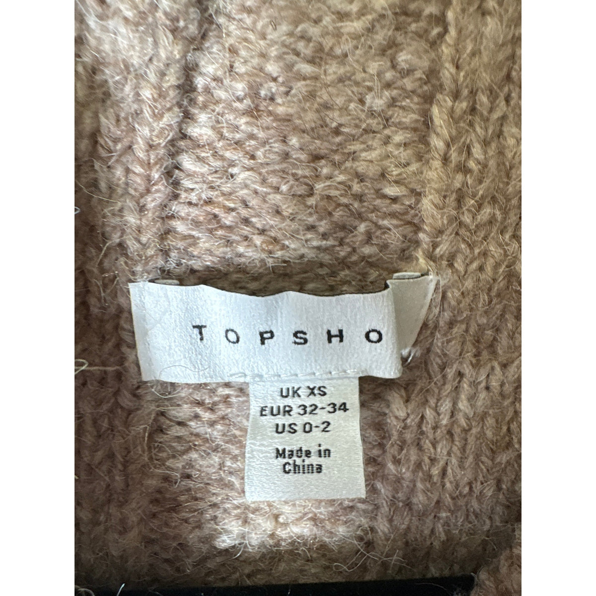 Top Shop Brown Sweater Mini Dress Sz 0-2