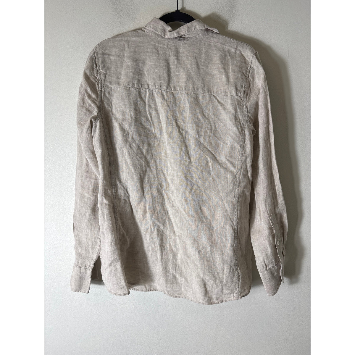 Baird McNutt for J. Crew Oatmeal Linen Long Sleeve Shirt Sz 8
