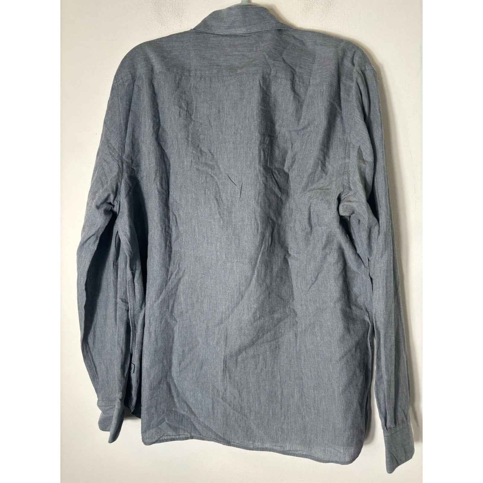 Men's John Varvatos Brushed Gray Button Up Long Sleeve Shirt Sz L