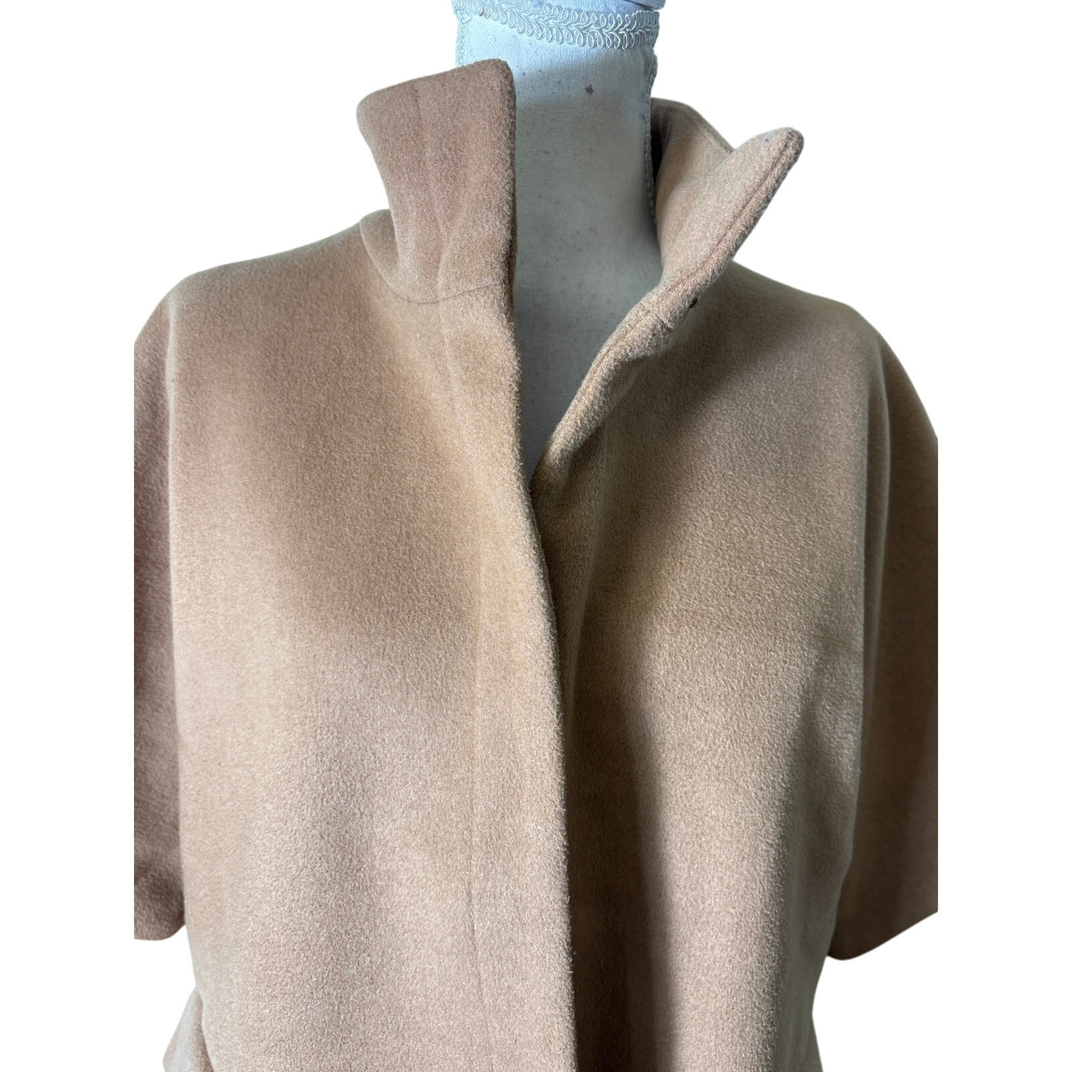 Emerson Fry Camel Colored Short Sleeve Wool Coat Sz XS