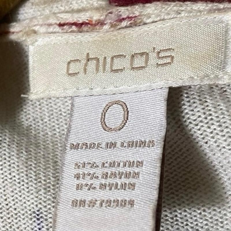 Chico's Off White Long Sleeve Cardigan Sweater Sz 0