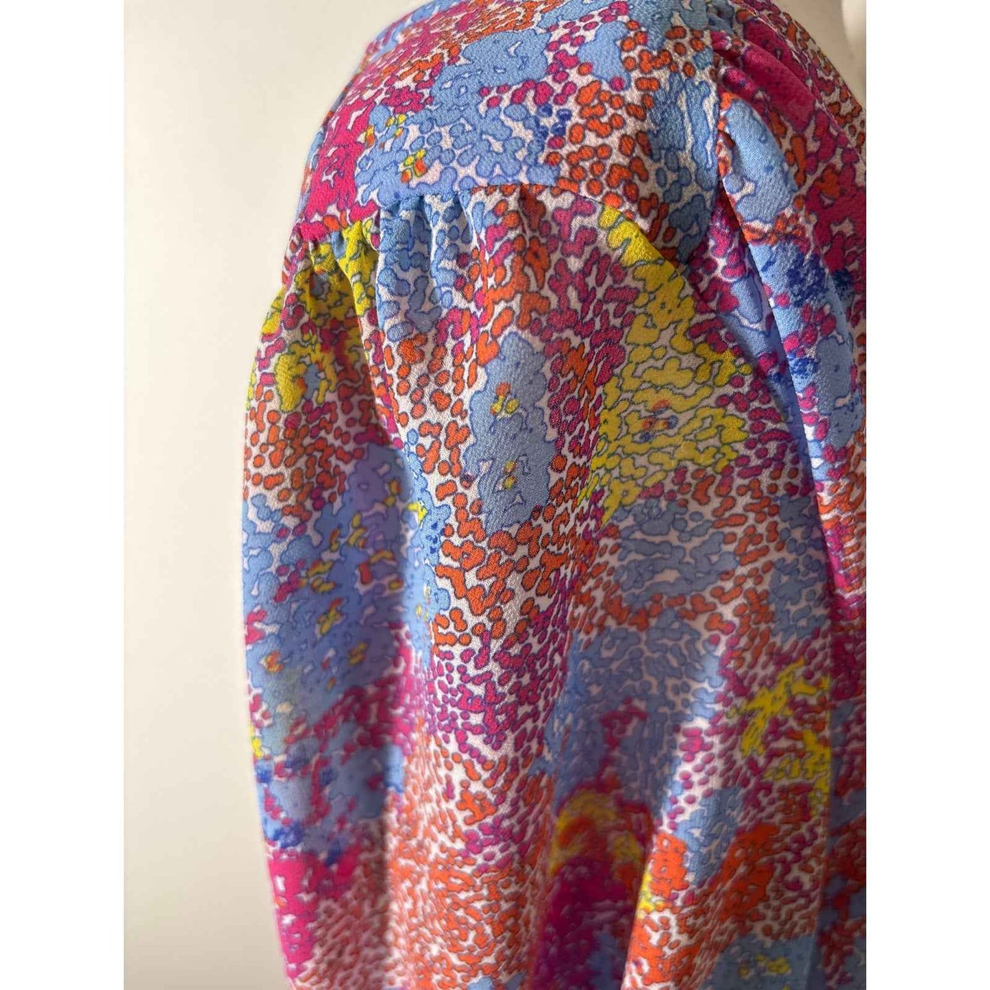 Allison New York Multicolor Long Sleeve Tiered Ruffled Maxi Dress Sz M