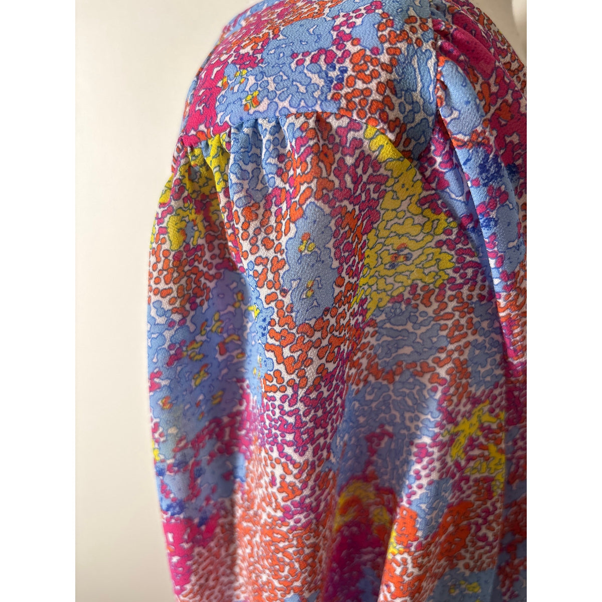 Allison New York Multicolor Long Sleeve Tiered Ruffled Maxi Dress Sz M
