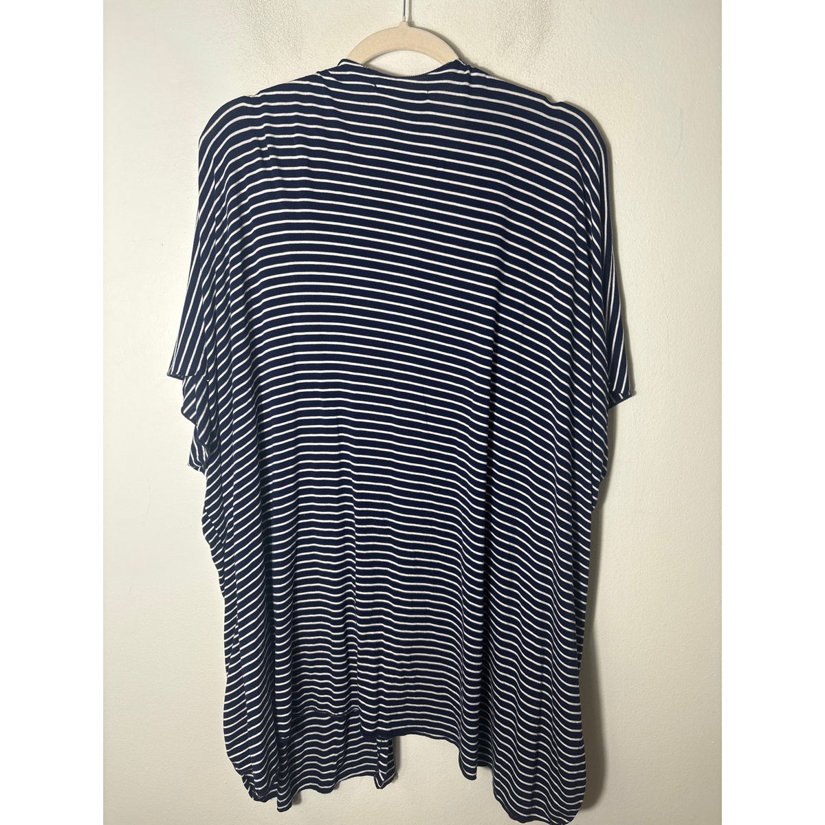 Chris & Carol Navy and White Stripe Cap Sleeve Cardigan Wrap One Size