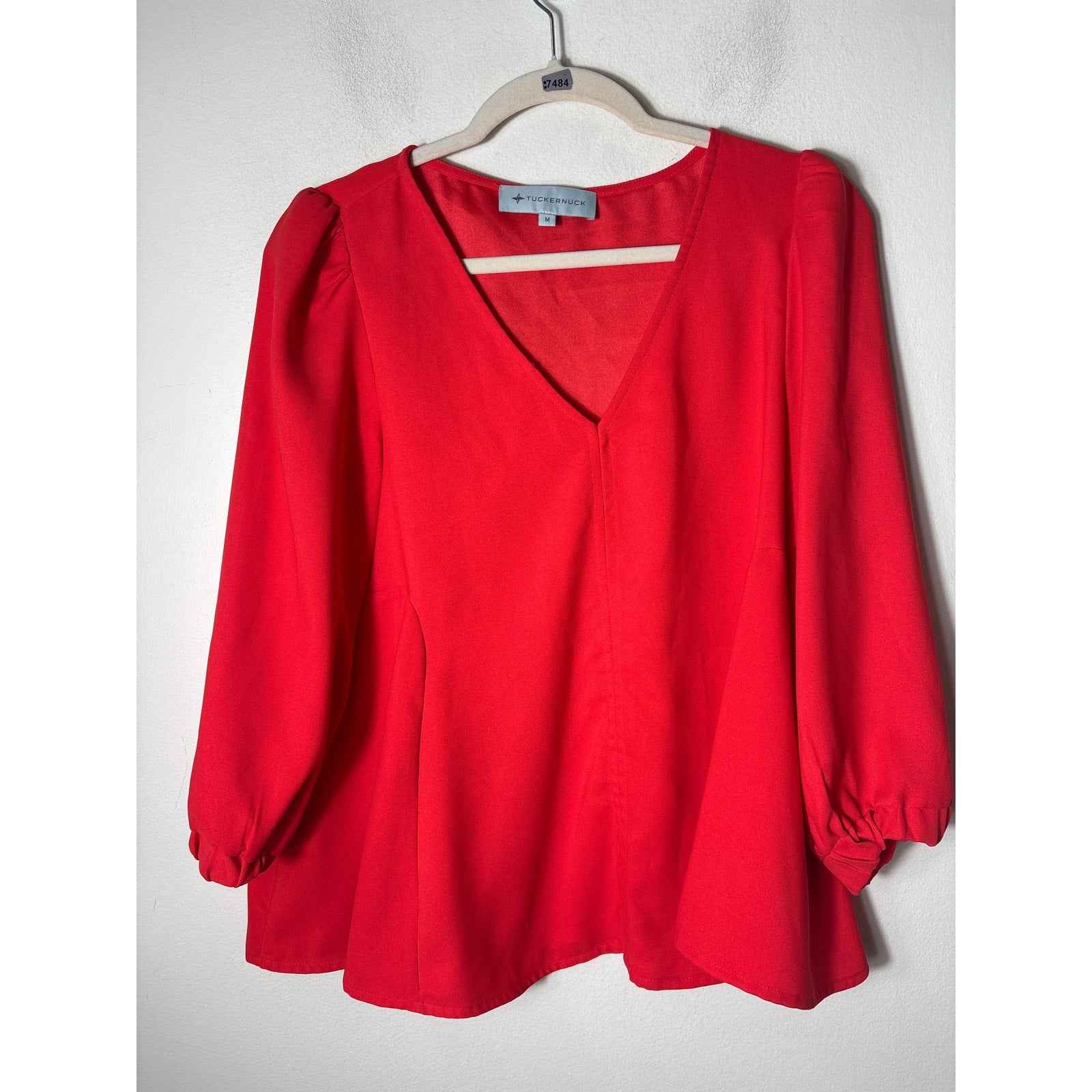 Tuckernuck Red V Neck Top Sz M