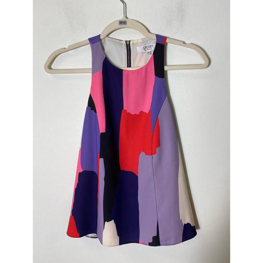 Crosby by Mollie Burch Red Pink Purple Racerback Blouse Sz XS