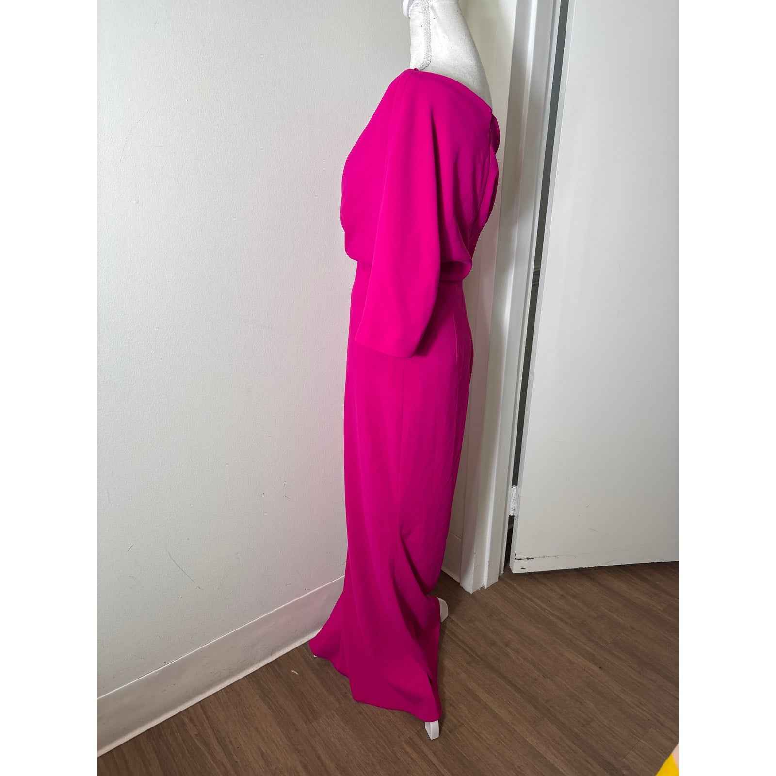 Bagdley Mishka Fushia Off The SHoulder Floor Length Gown Sz 2