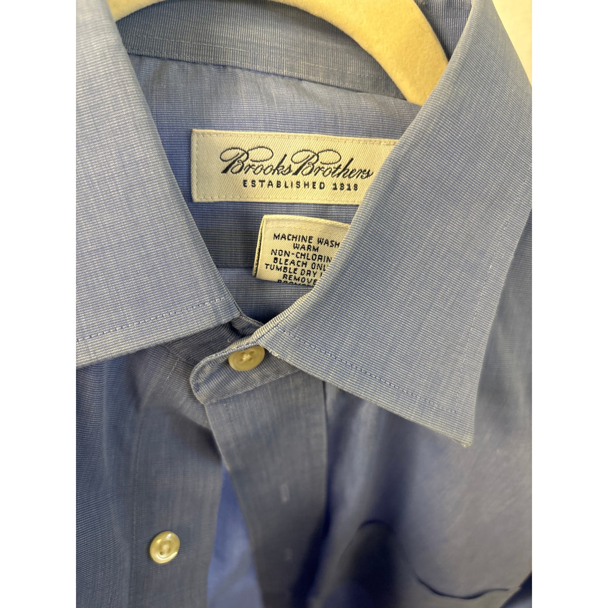 Mens Brooks Brothers Blue French Cuff Dress Shirt Sz 15.5 / 32